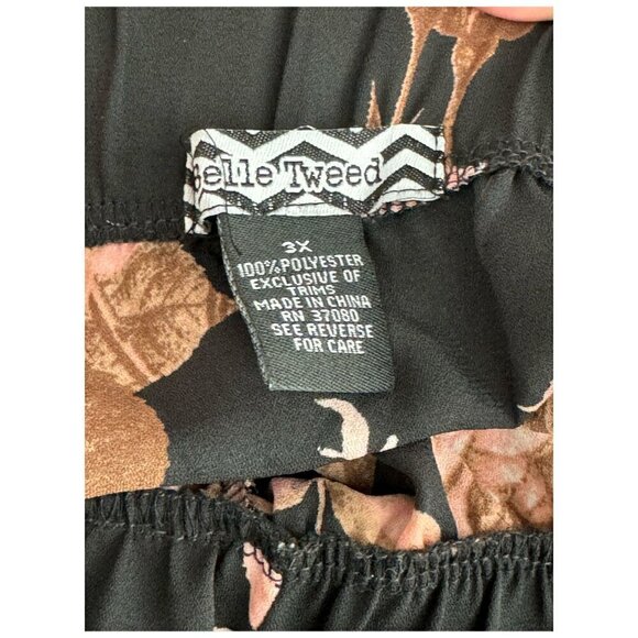 Belle Tweed Floral ROSES Off-the-Shoulder Blouse 1/2 Sleeve Womens Size 3X - Picture 3 of 9